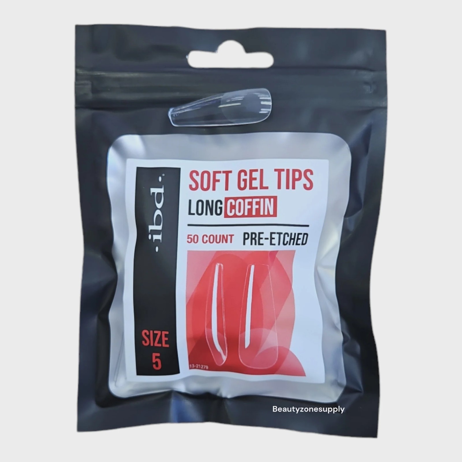 ibd Soft Gel Tips Refill Long Coffin 50ct #5 (3 Pack)