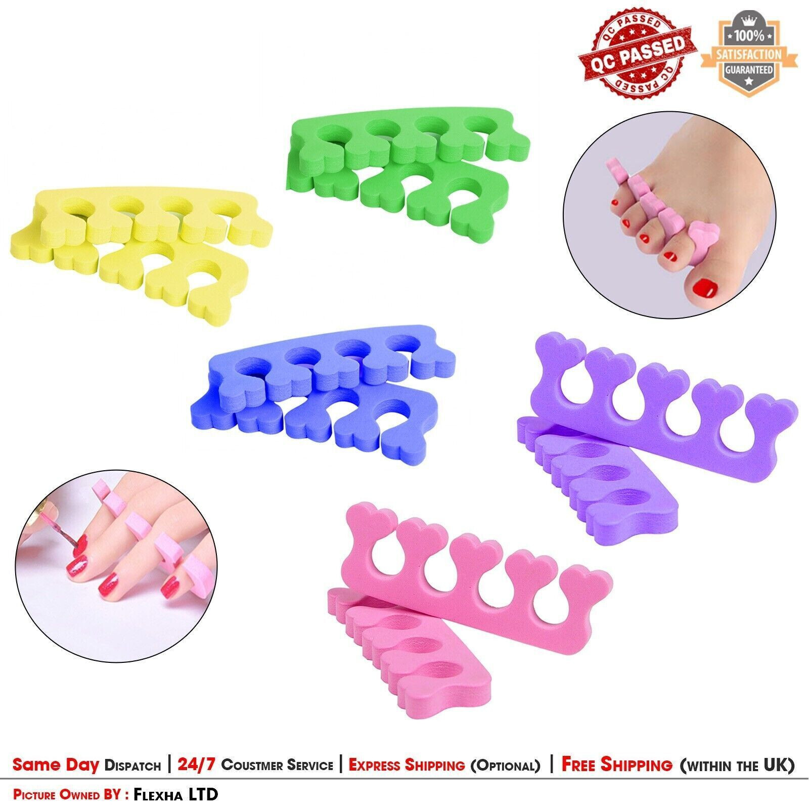 Toe Separator Stretcher Divider Spacer Pedicure Manicure Nail Art Relaxing UK