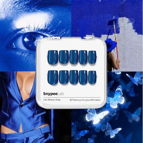 Royal Blue Cat Eye Press On Nails – 4th of July – Short 3-Royal Blue