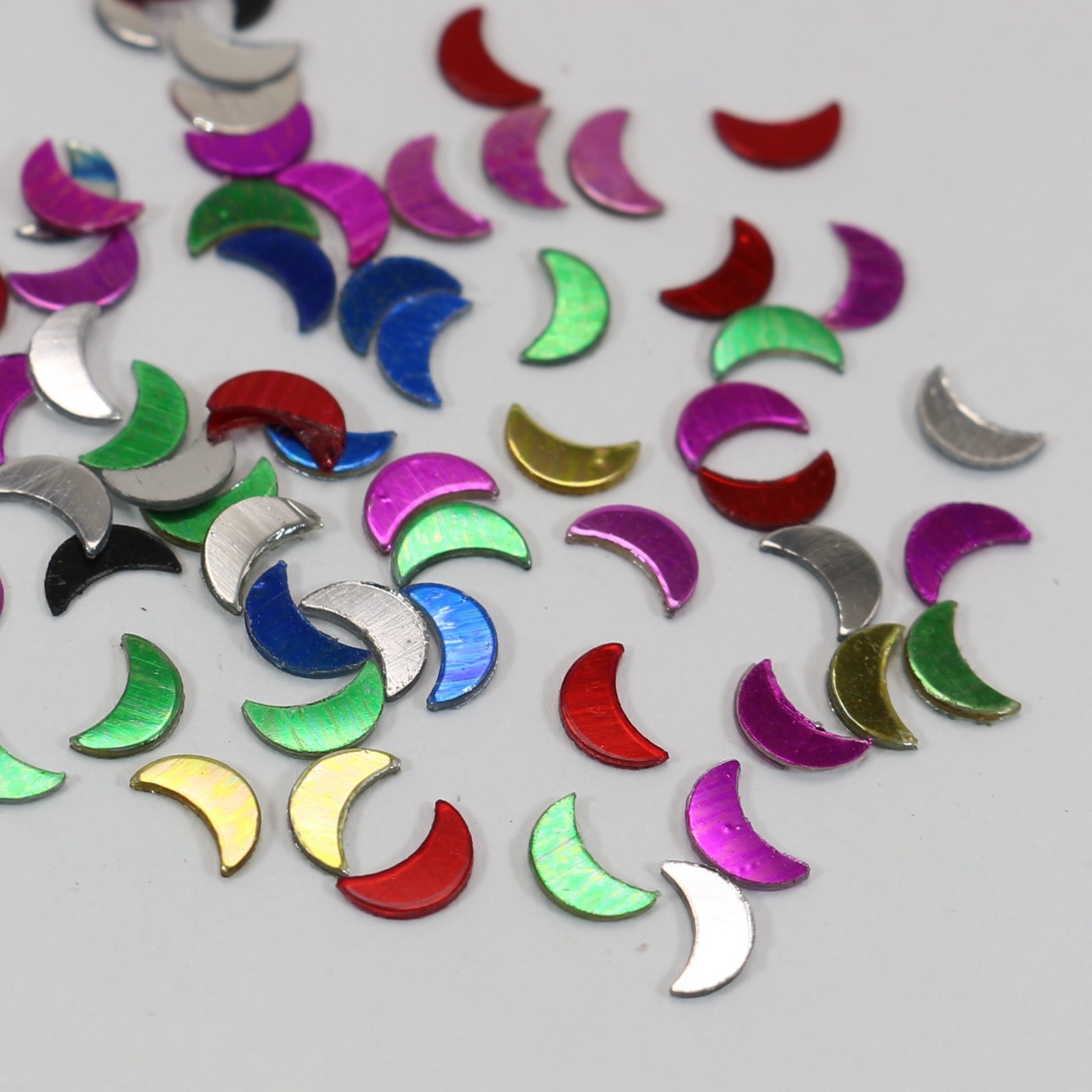 50Gram Mixed Color Metallic Moon Sequins Loose Tiny Tip 5X3mm Nail Art Scrapbook