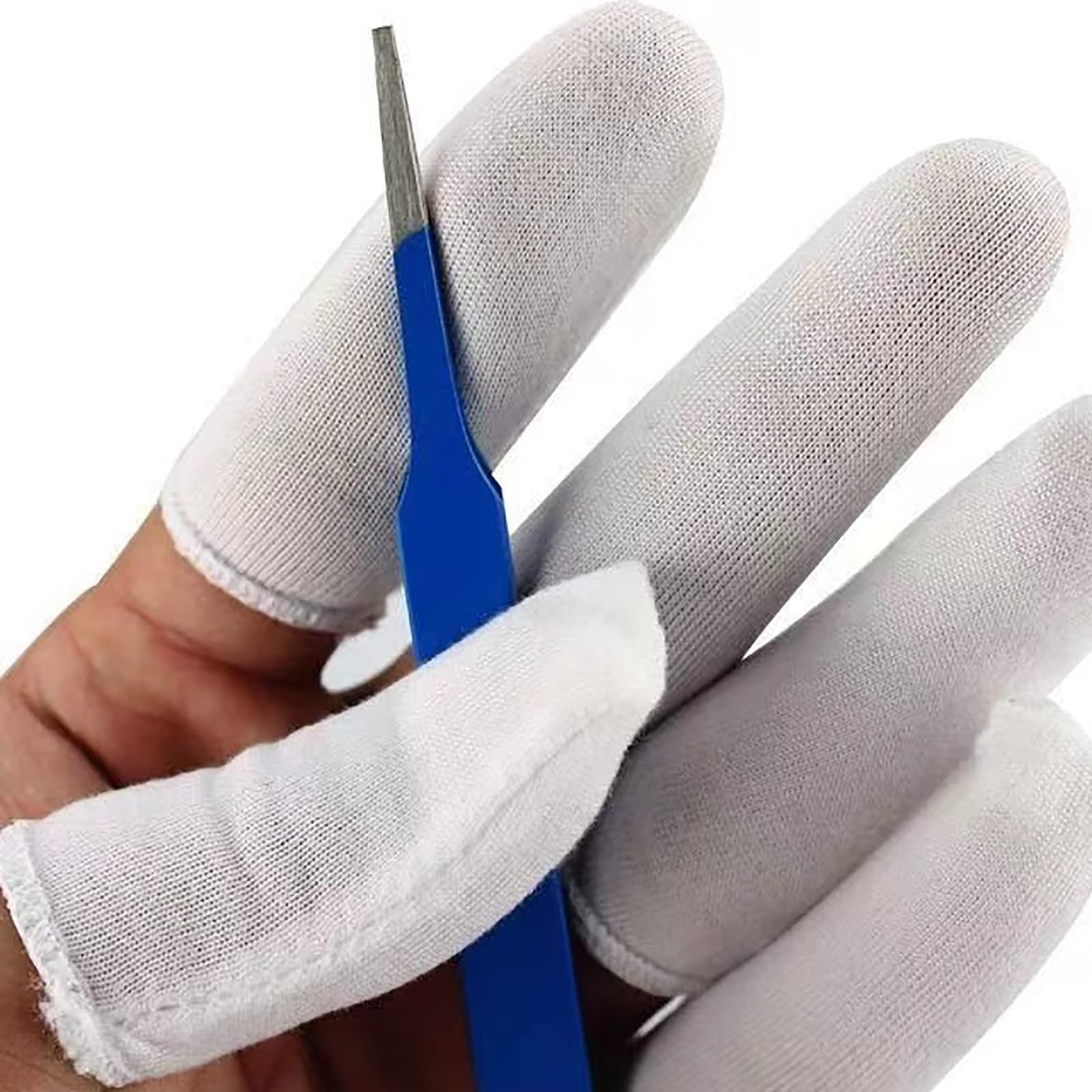 200 Pieces Cotton Finger Cots, Cloth Finger Sleeves with Elastic Rings, Toe Slee