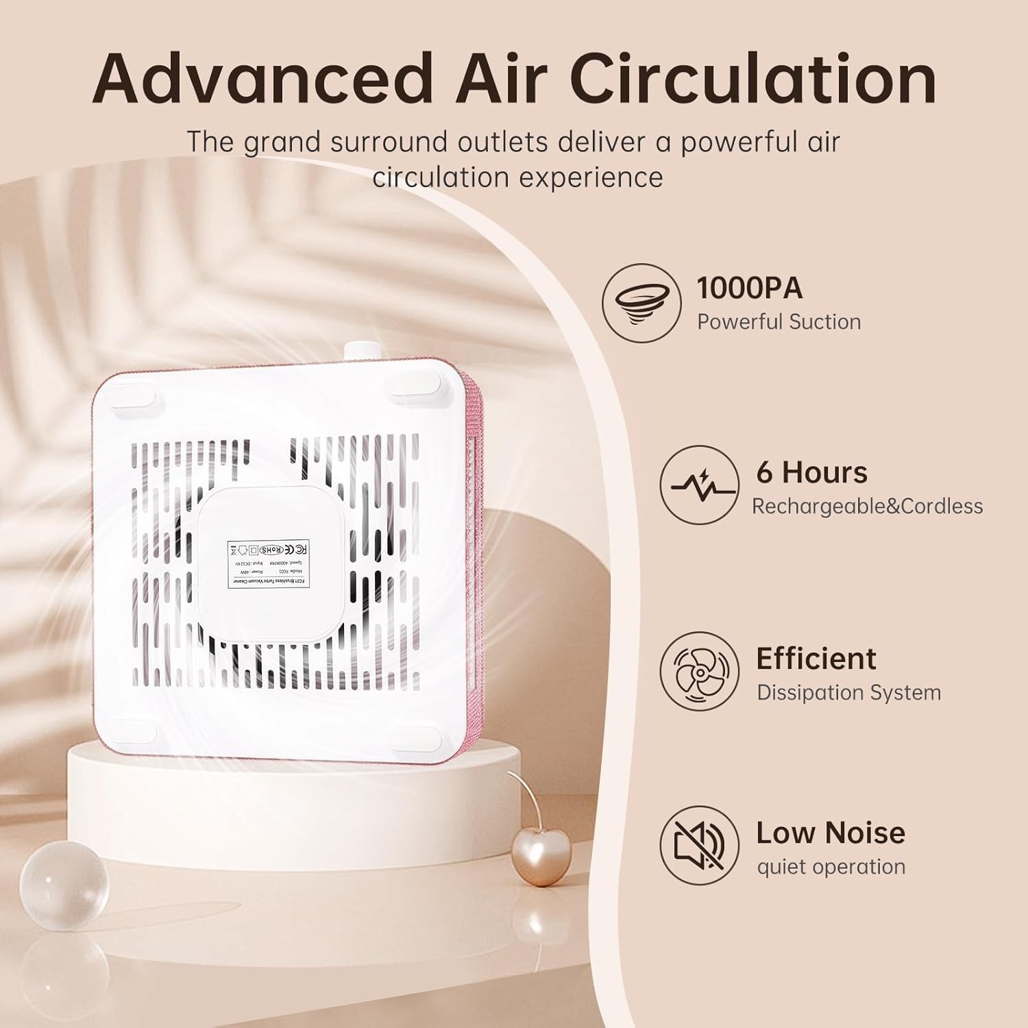 Professional 1000PA Nail Fan Vent Dust Collector Extractor Dust Suction Machine