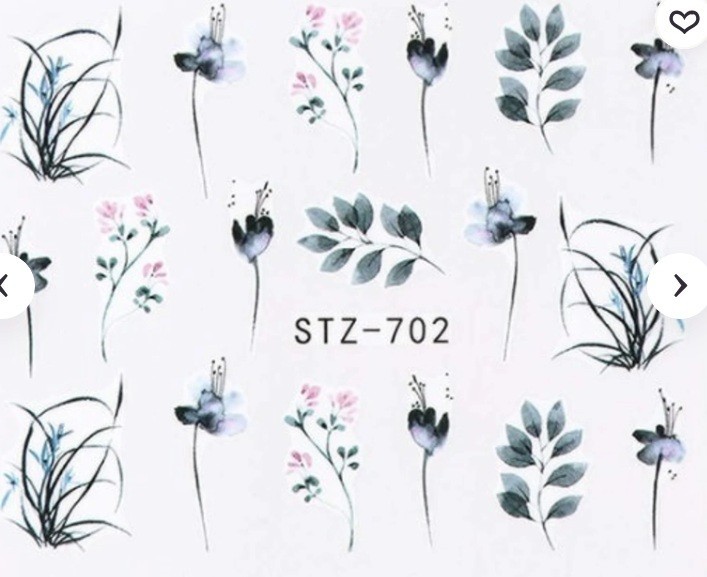 Flower, Floral Nail Art Water Decals DIY Nail (Group 5)