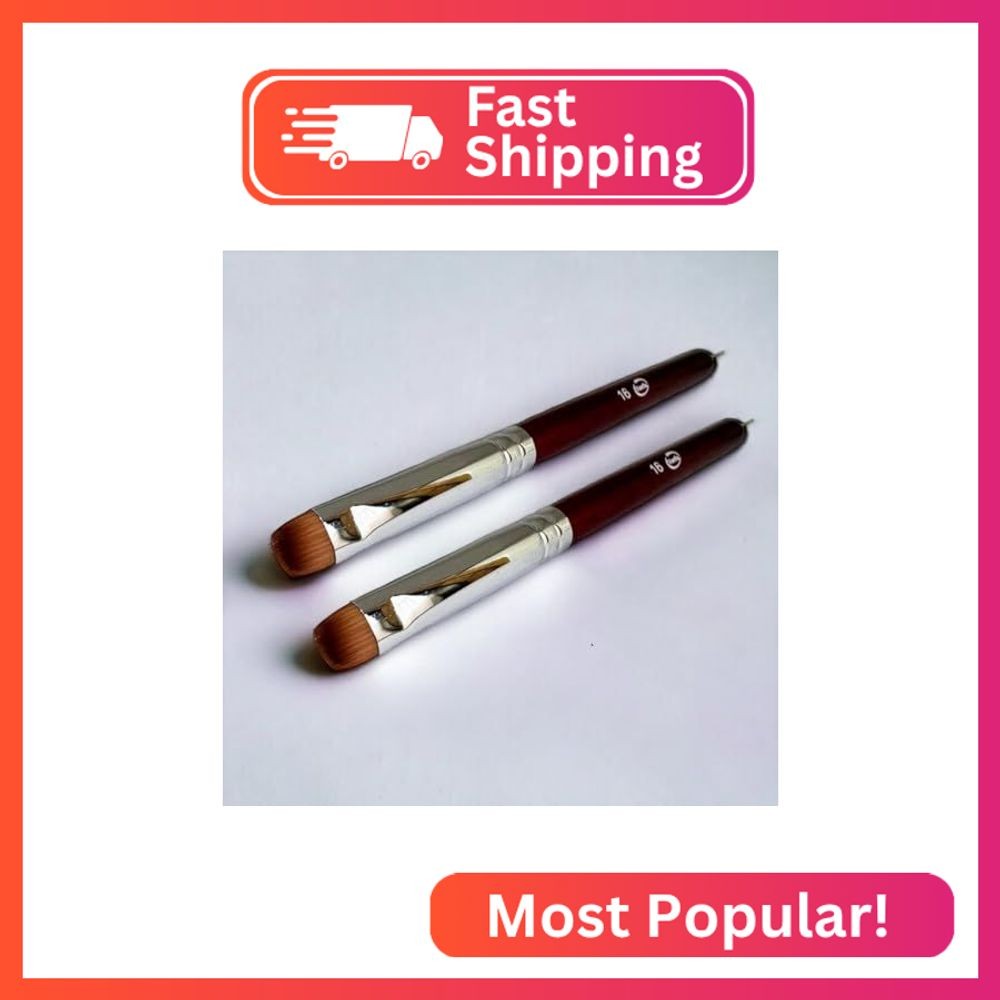 Vanfa Detailing Nail Art French Brush With Doting Tool – Size #16 (Pack of 2)
