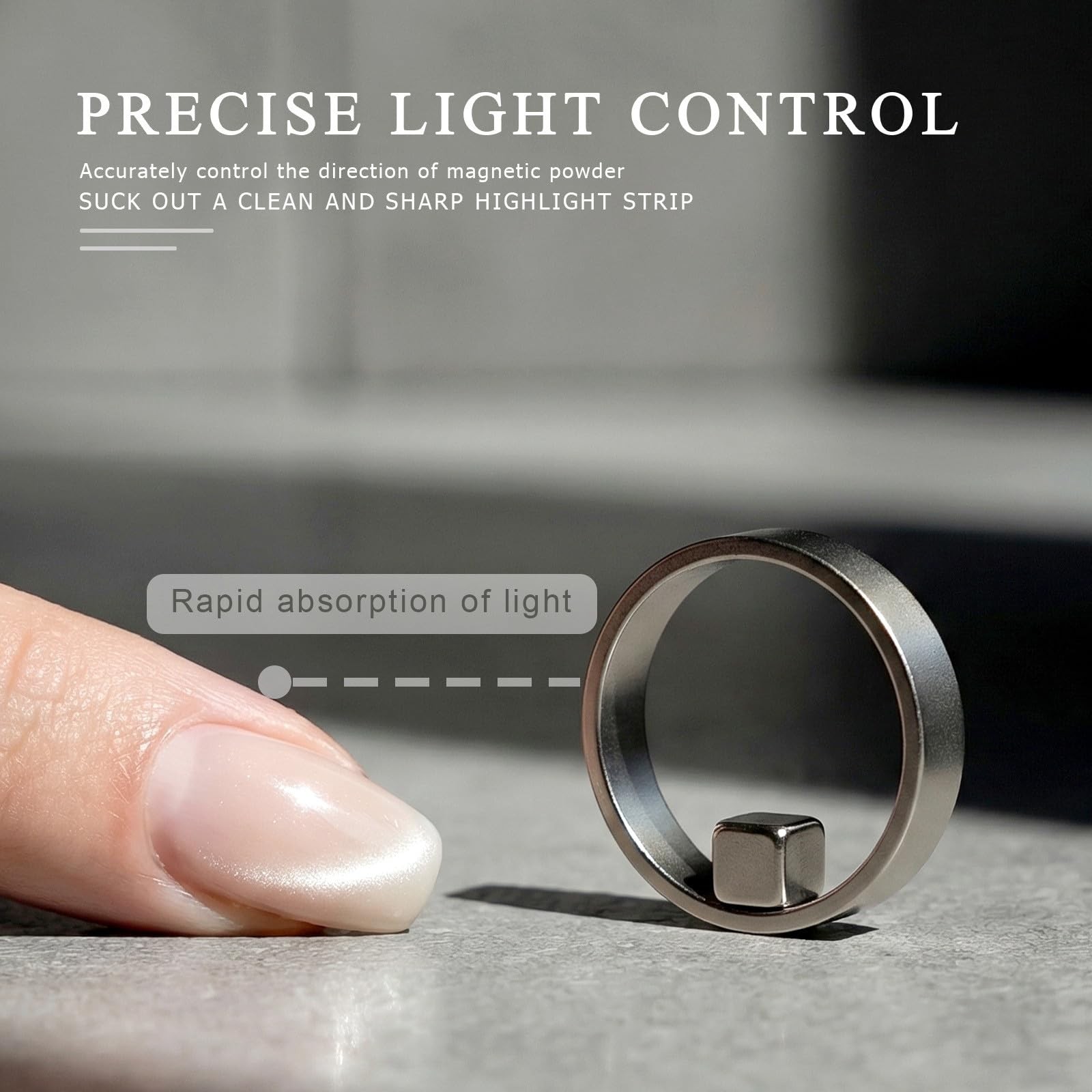 Ring-Shaped Cat Eye Magnet for Nails,Strong Nail Magnet Tool,Y & Rin-gMagnet(…