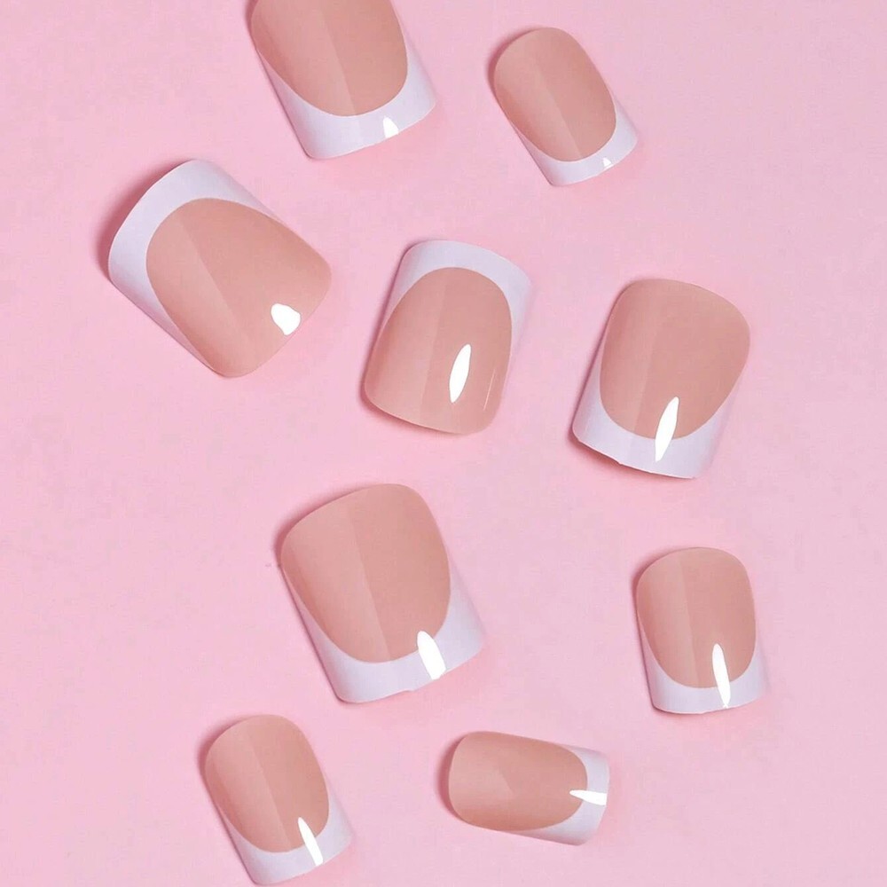 Uñas postizas decoradas Acrílicas Falsas 24pack French Natural Look