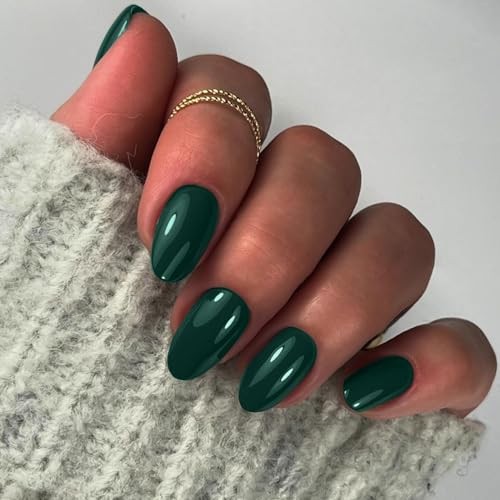 Emerald Green Nails Press on Short Oval Round Press on oval emerald green