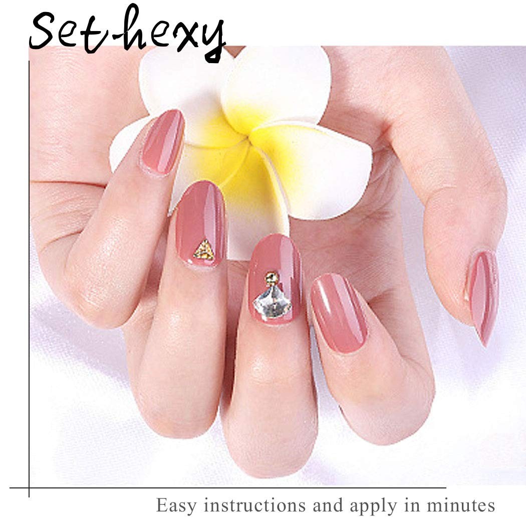 Sethexy Short Oval False Nails 500Pcs 10Sizes 500 Piece Assortment, Clear