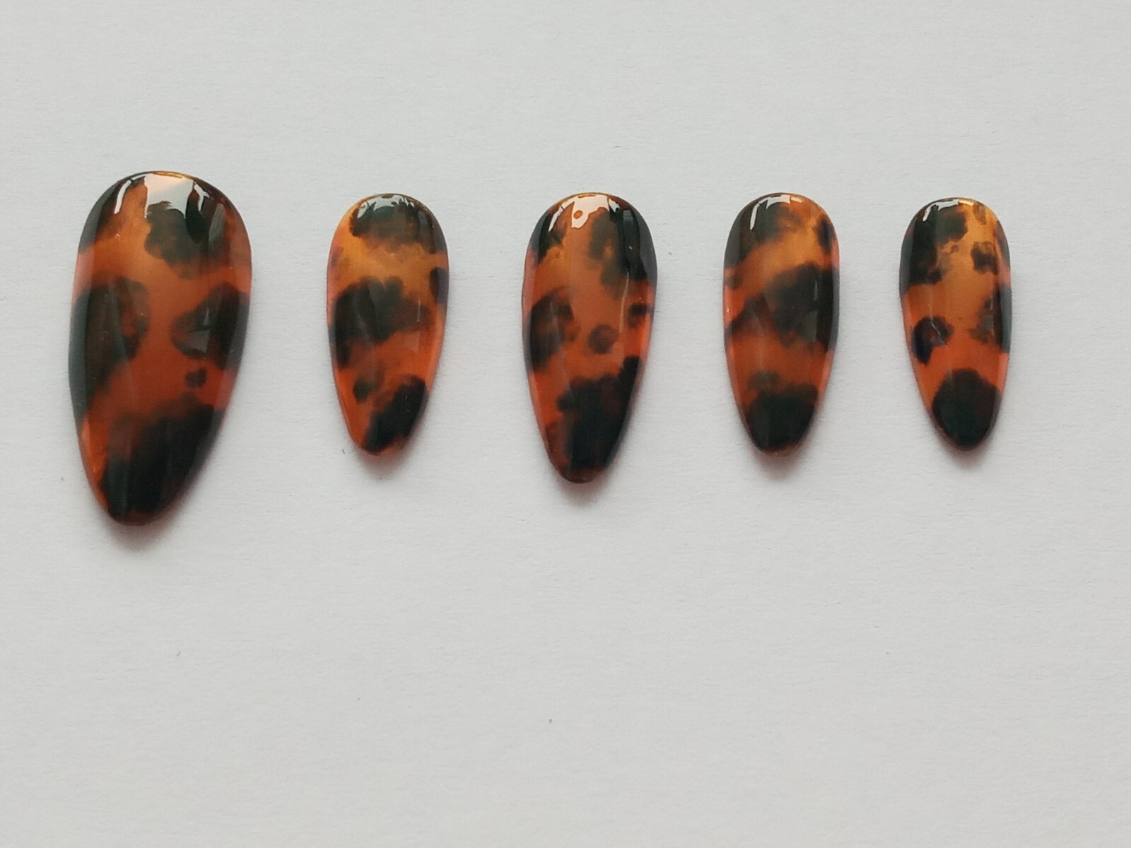Handmade Press on Nails, Tortoise, Set of 10, Made to order “Pick “.