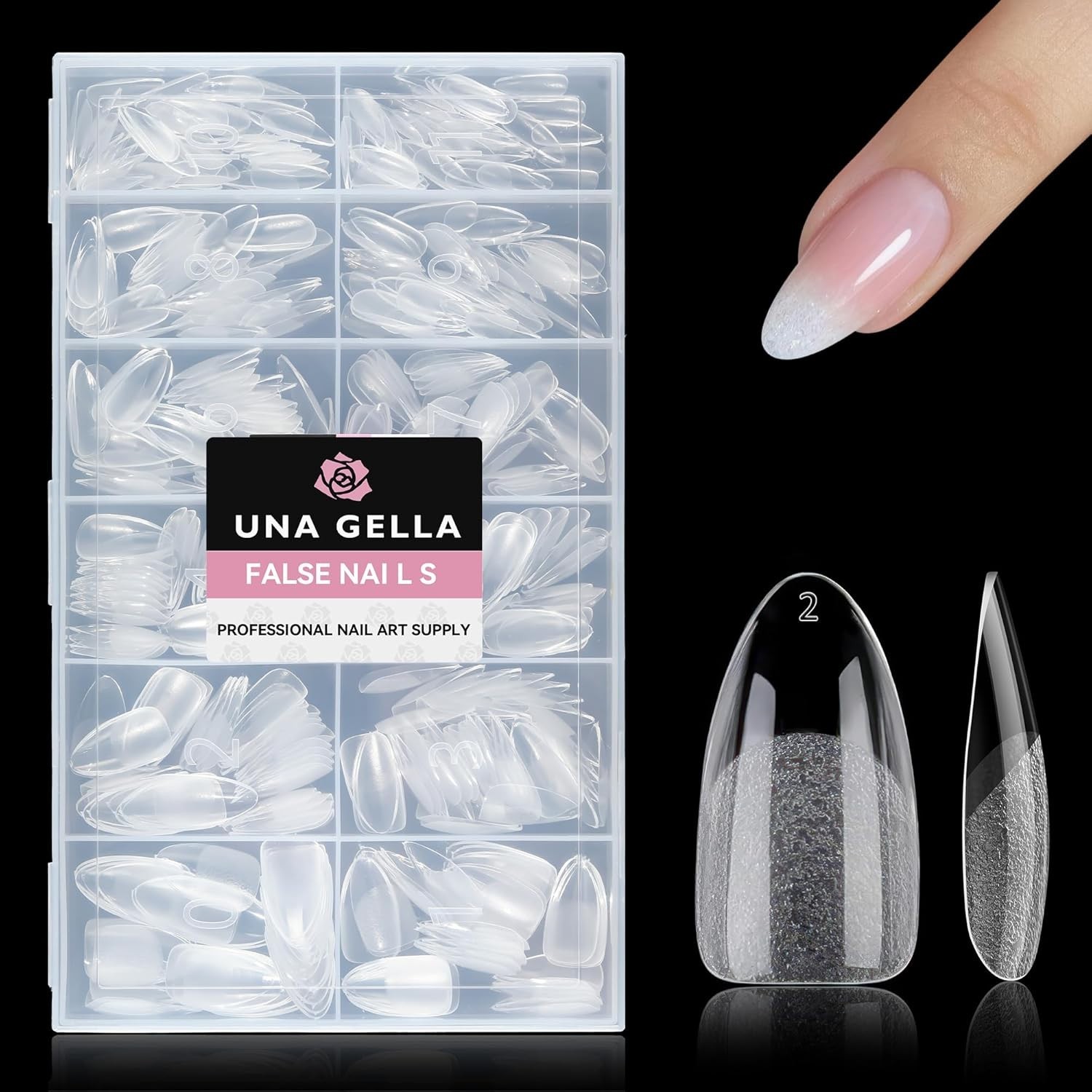 Long-Lasting 504 Full Coverage Almond Nail Tips – Soft Gel, Easy Application