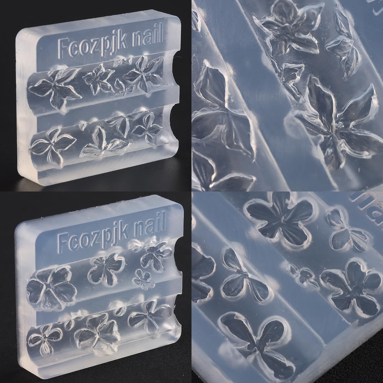 Compact 2PC Flower Nail Molds with Carving Tool – Effortless 3D Art for Everyone