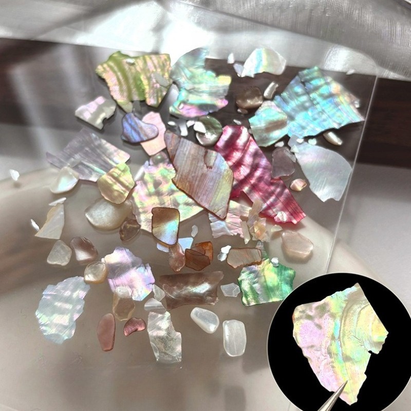 1 Box Thin Natural Shell Fragments Handmade DIY Materials Nail Art Accessories