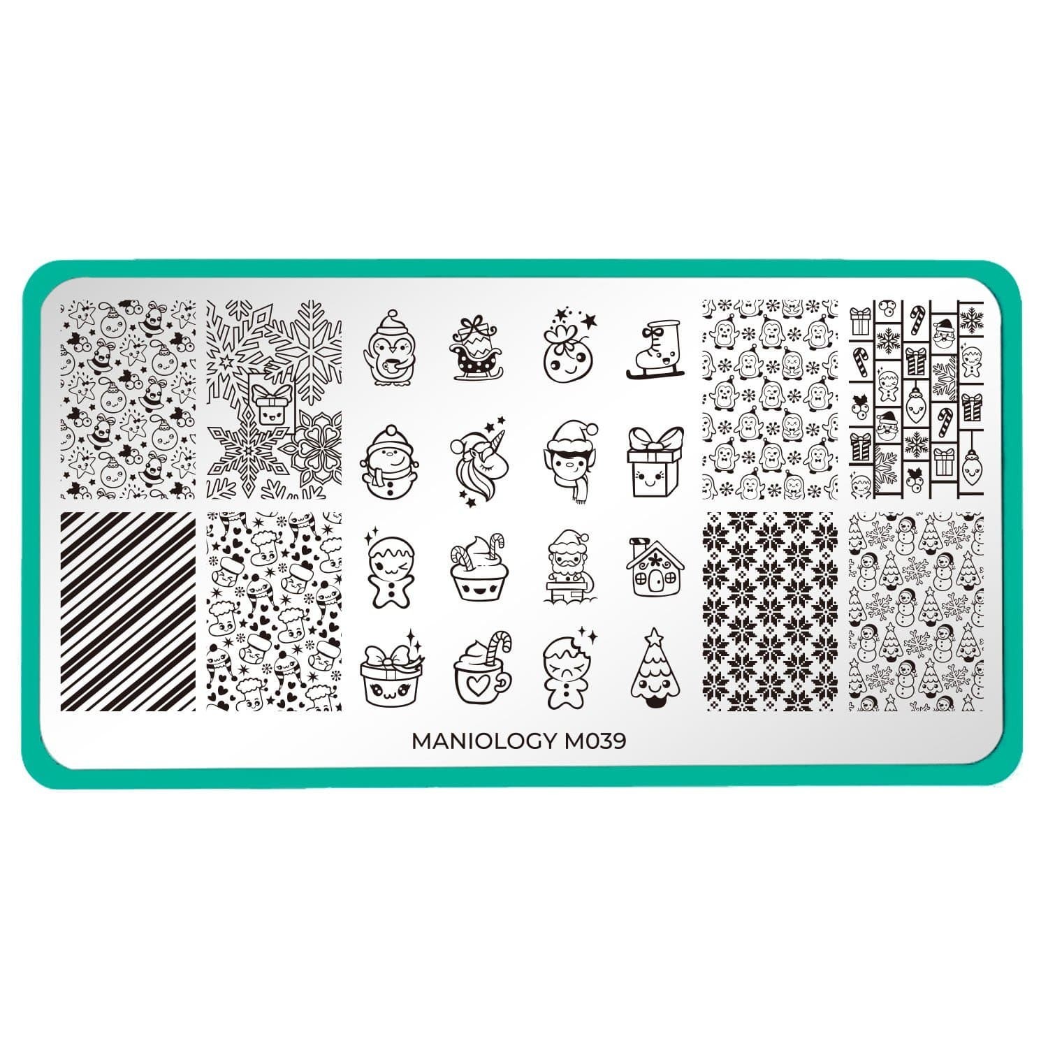 Maniology Bundle Monster M039 Kawaii Christmas Santa’s Emoji Nail Stamp Plate