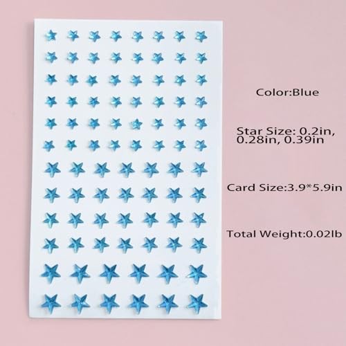 Red Blue White Star Nail Stickers 3D Embossed Self Adhesive Independence Style3