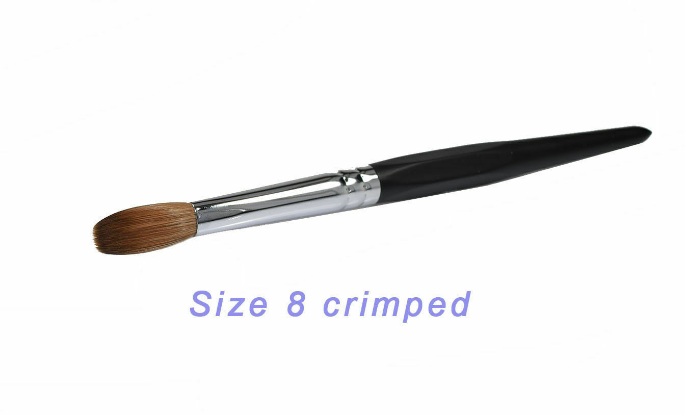 Six Angles- Black Petal Kolinsky Acrylic Nail Brush for Manicure Powder(CRIMPED)