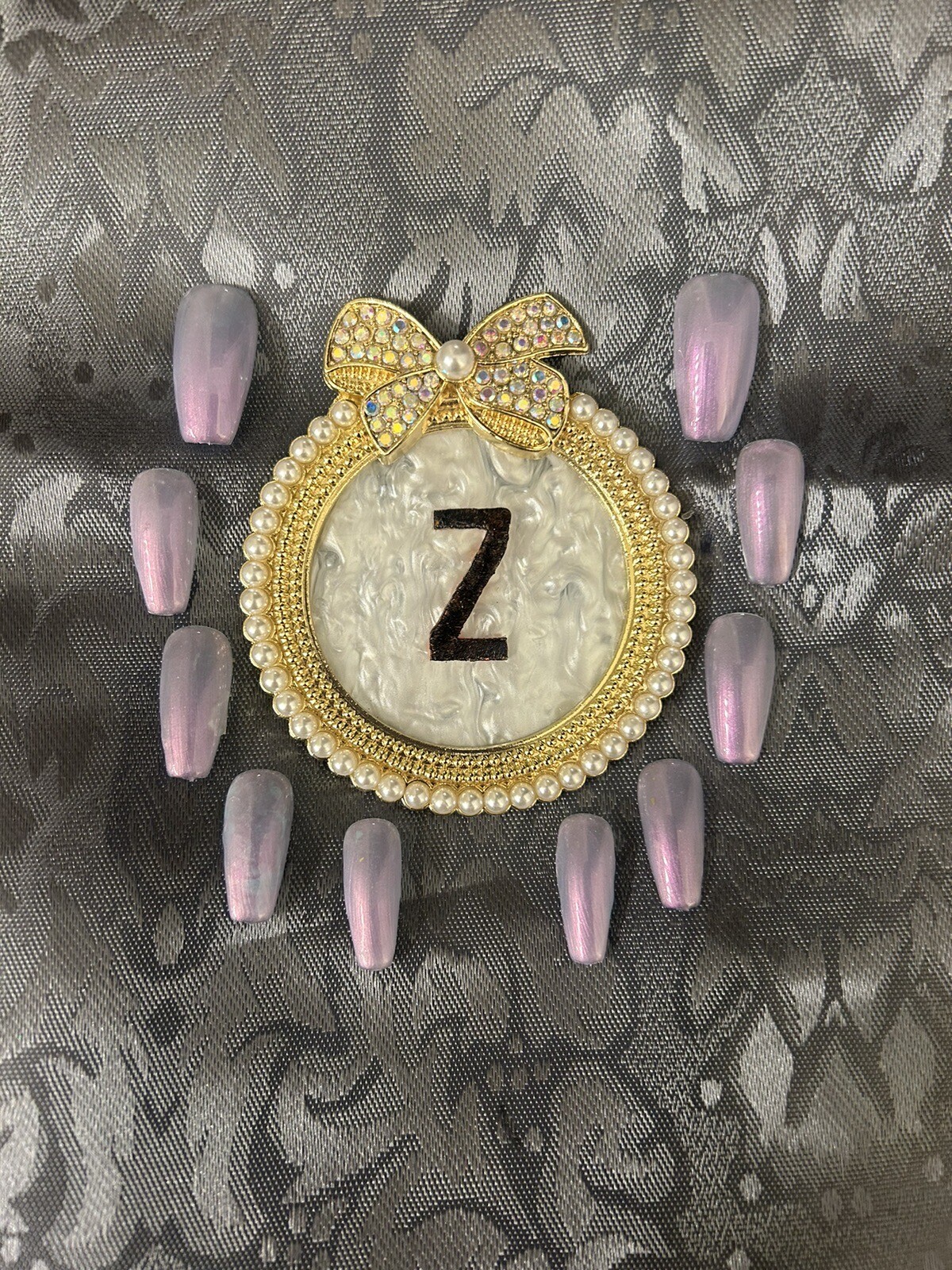 Z NAILZ!: Artisan Clear Pink/Blue Iridescent M Coffin Press on Nails