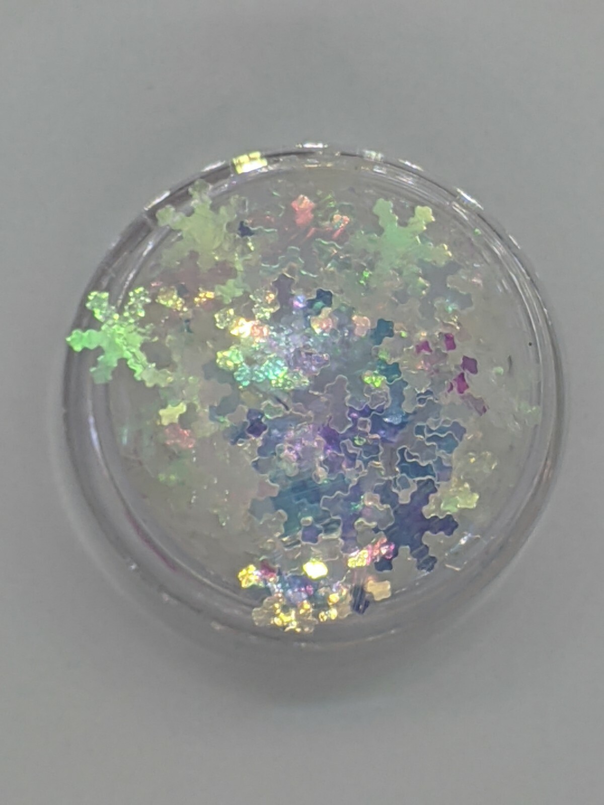 Colour Shift AB Clear/White/Green/Pink Snowflakes Winter Christmas UK Seller