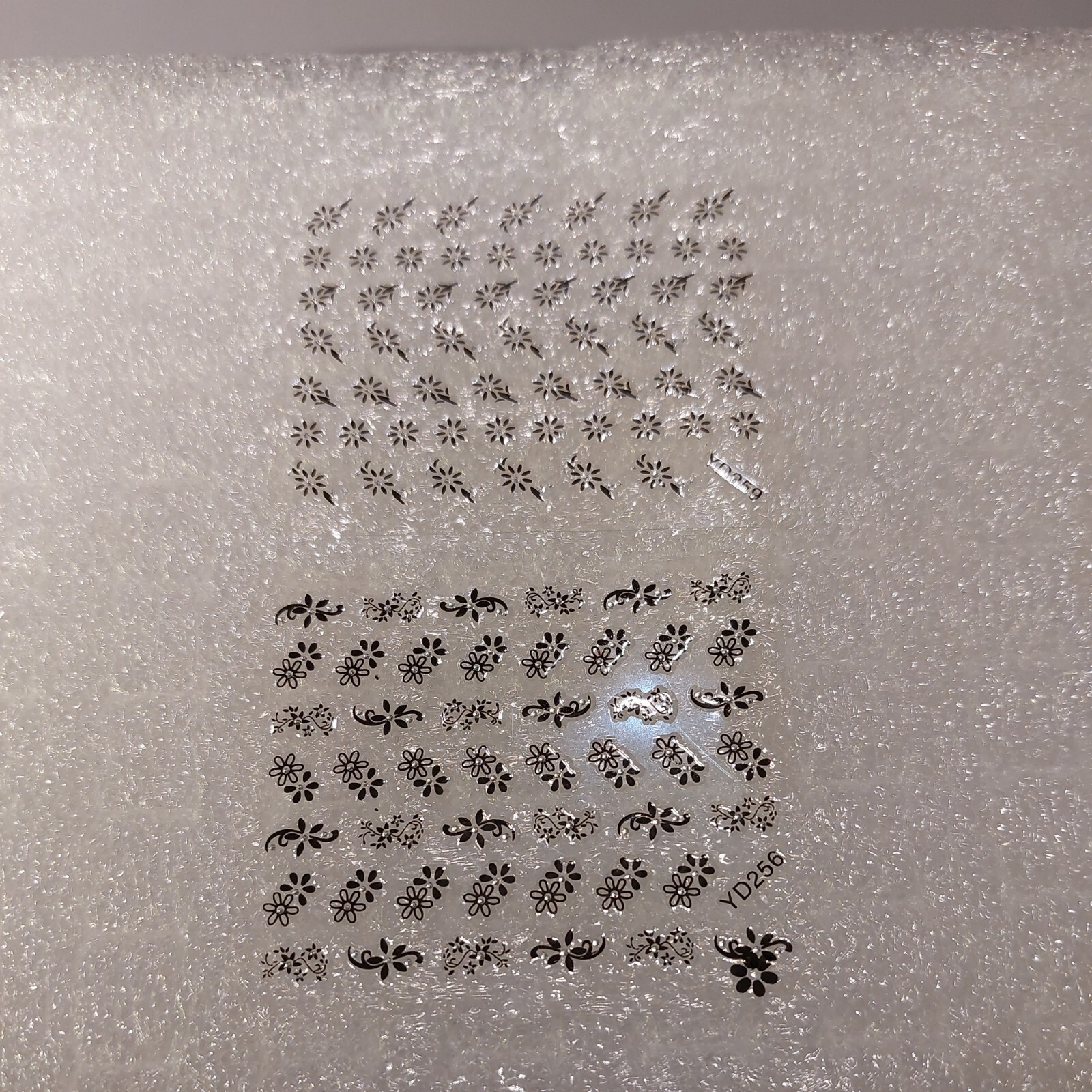 2 X Small Sheets Of Black Nail Art Stickers (Dn367) New