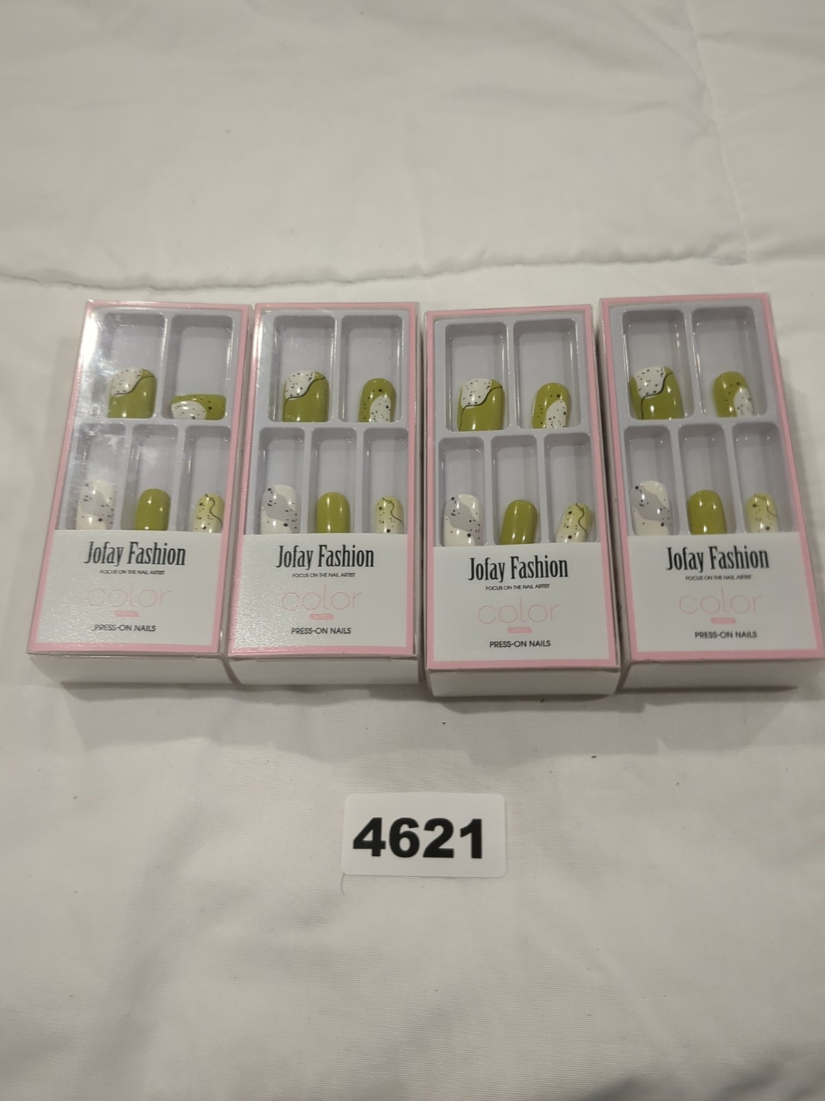 Jofay Fashion Green Design Press On Nails 24 PCs -Lot Of 4- New In Box