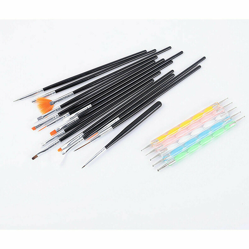 8/20 PCS Nail Art Design Dotting Painting Drawing Polish Brush Pen Tools Acrylic