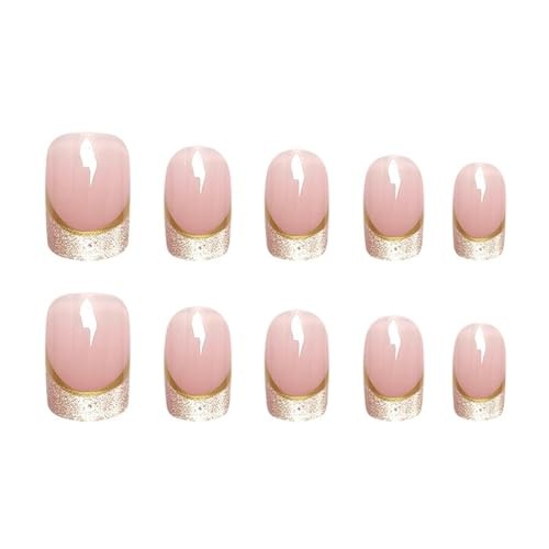 Cat Eyes Press on Nails Short Square Nails Press on French Fake Nails Style 8