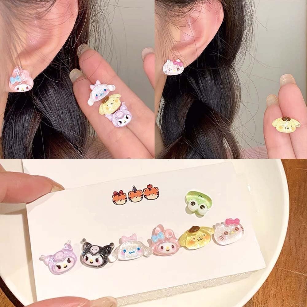 80Pcs Kawaii Nail Charms Set, 3D Cartoon Colorful Nails Accessories for DIY N…