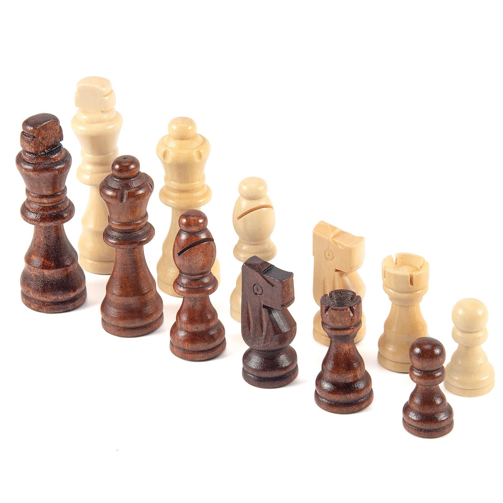 AMEROUS Wooden Chess Pieces Only, 32 Pieses / 3.05″ Medium, Bronze