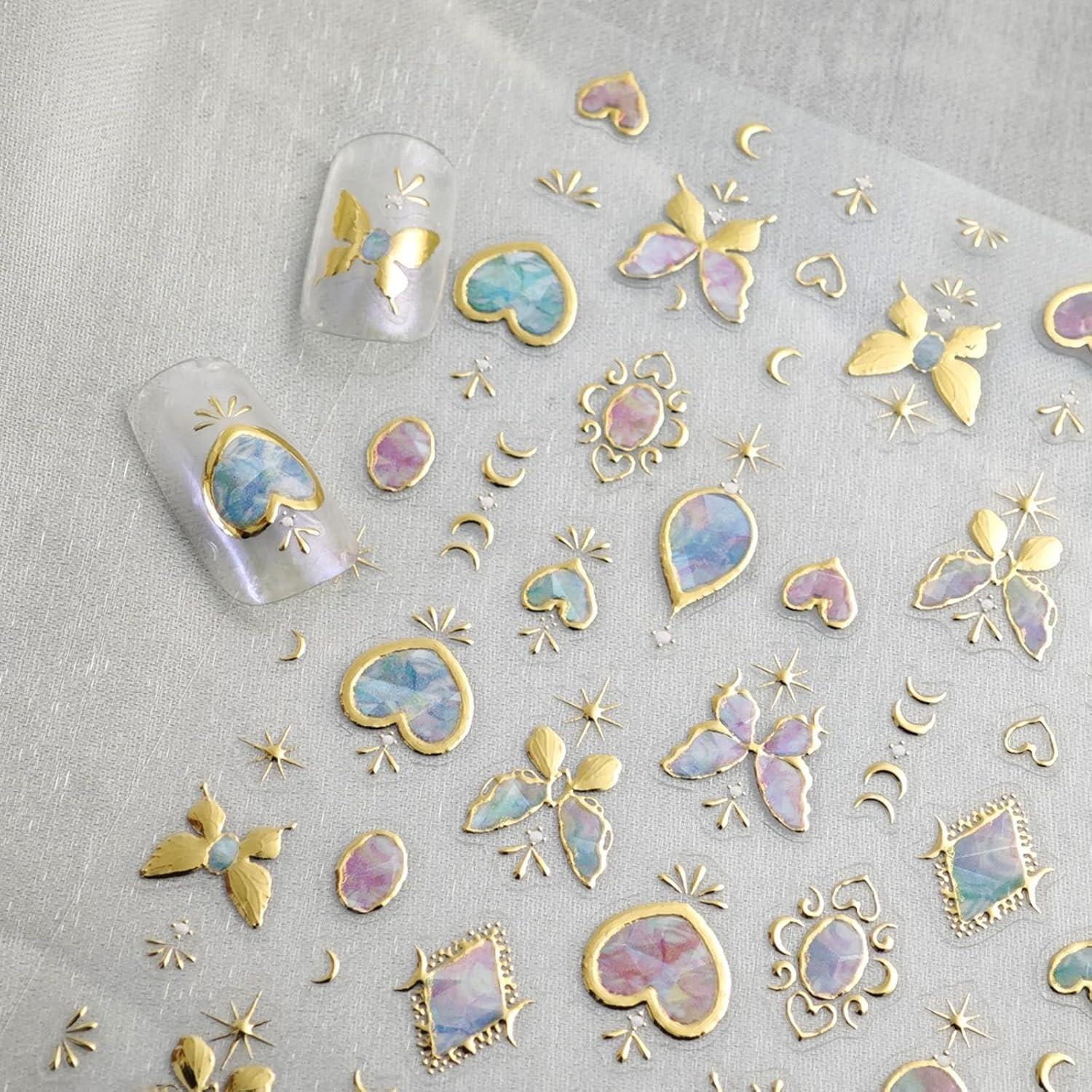 Butterfly Nail Stickers for Nails Art Gold Nail Art Stickers with Design 5D Embo