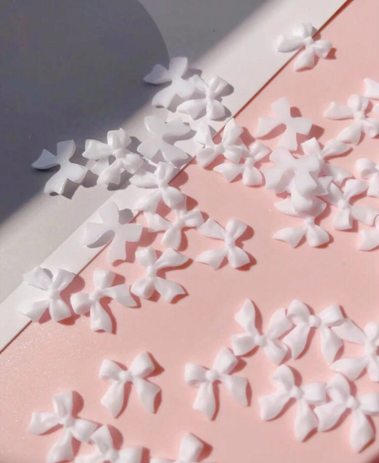20PCS 3D Bow Cute Nail Art Decorations Accessories Charms white pink blue black