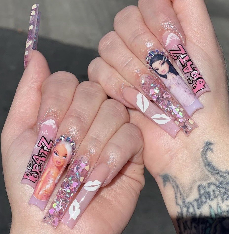 Bratz Dolls Fashion Girls Night Nail Decals Waterslide Nail Design Kit Nail Wrap