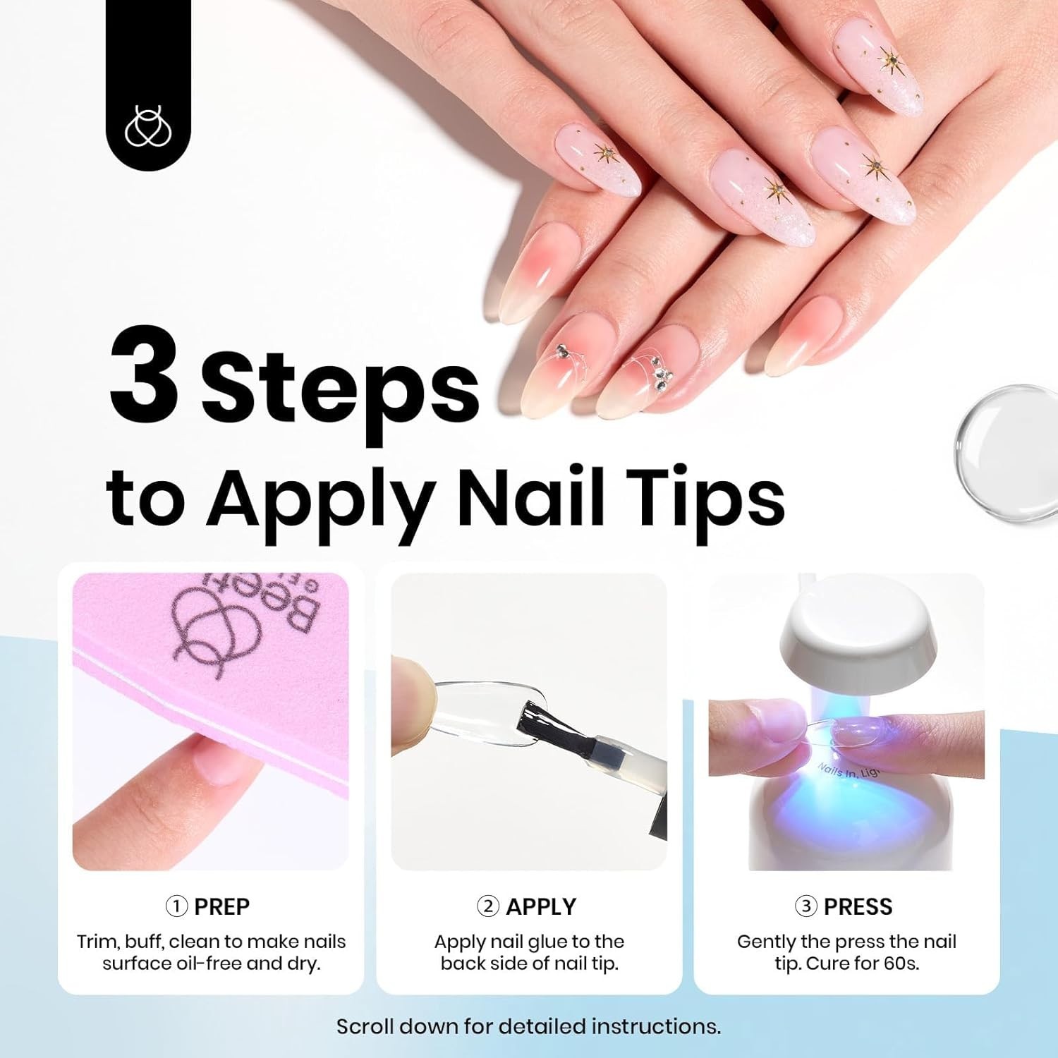 Self-Leveling 15ml Gel Nail Glue by Beetles – Ultimate Adhesive for All Nails