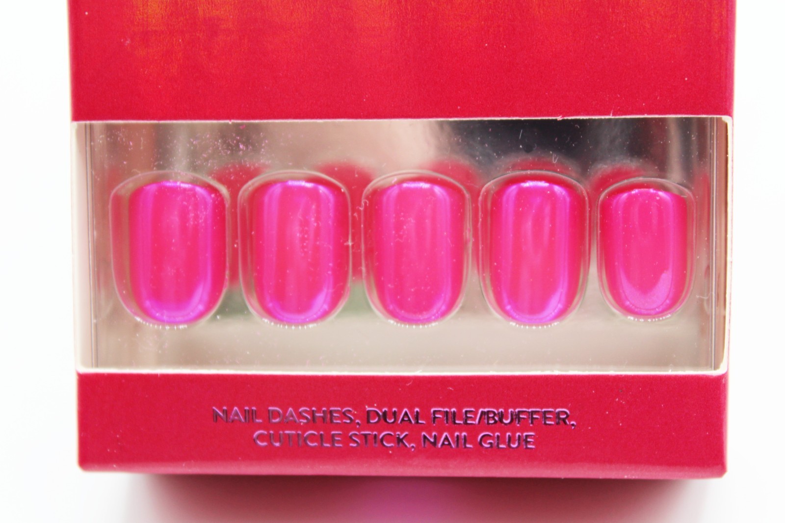 Red Aspen Pink/Purple Press-On False Nails- Short Square- Lot of 4