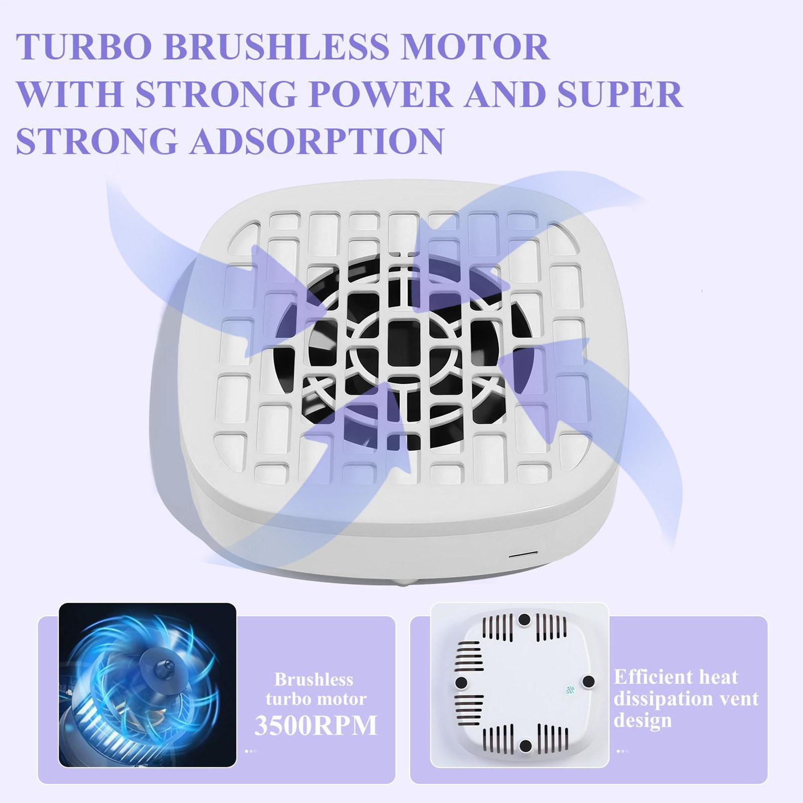Low Noise Nail Dust Collector Vacuum for Home Manicure, Portable`
