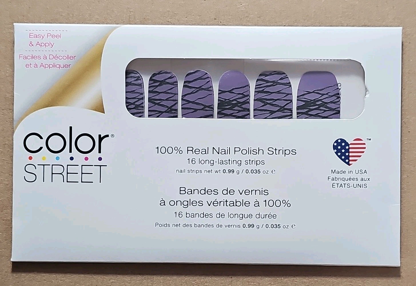 Color Street Put It to Rest Nail Polish Strips Purple Black Oval Easy Peel