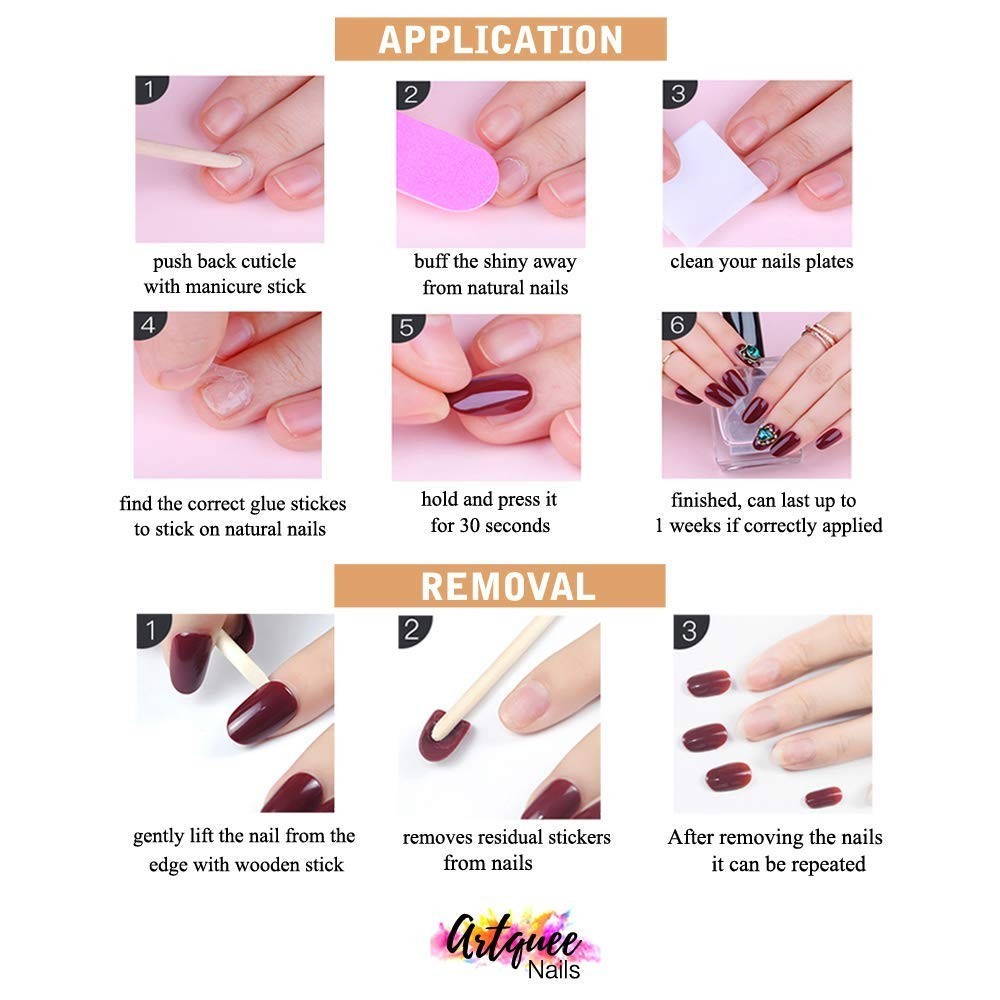36pcs Easy to Apply Pink Ombre Press-On Nails with 3D Gems – Perfect for Parties