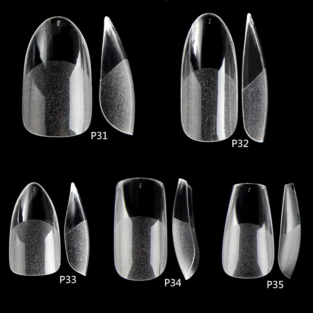 360PCS Medium Oval Coffin Square Acrylic False Nails Full Cover Extension Tips