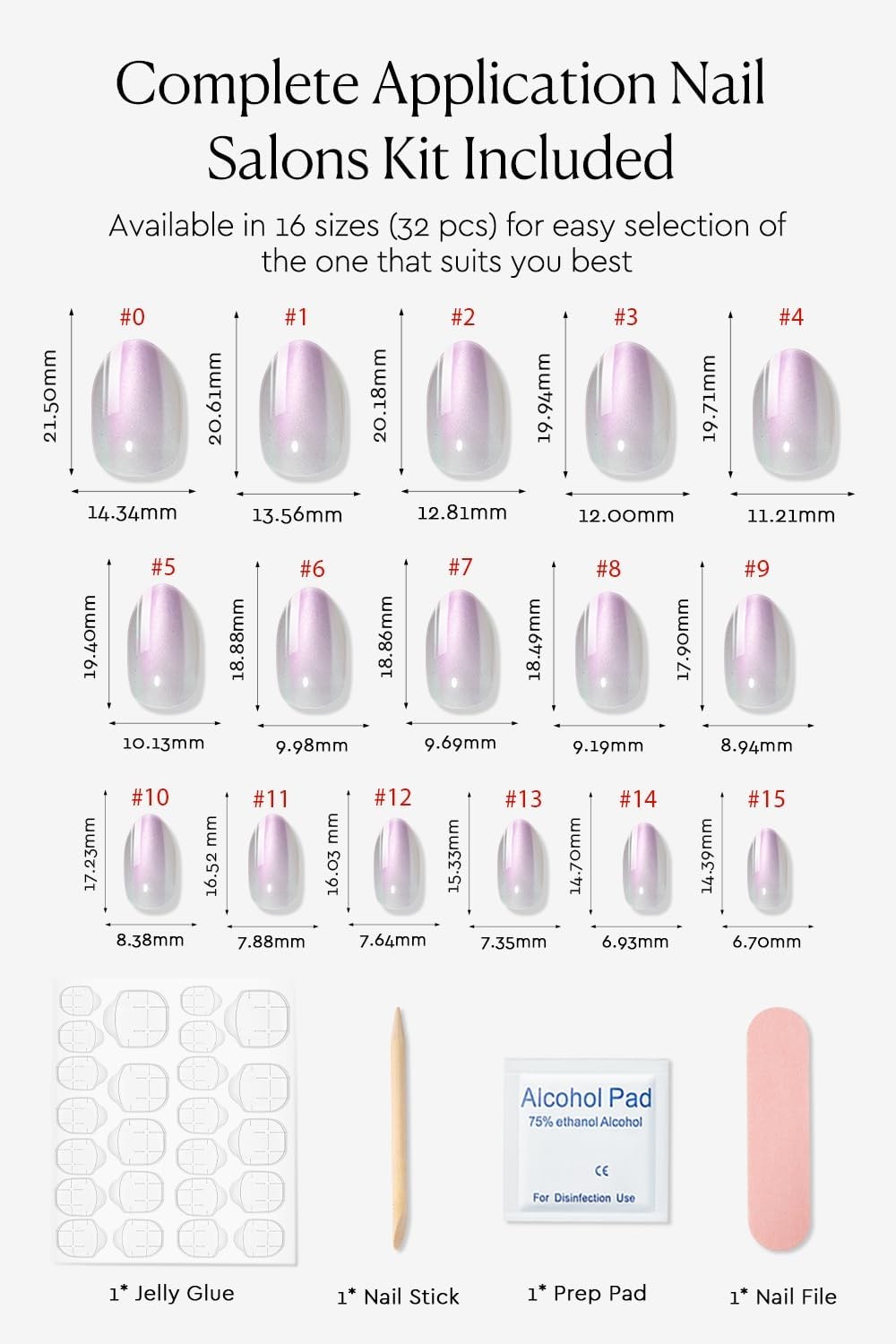 AZUREBEAUTY lavender pearl chrome short nails
