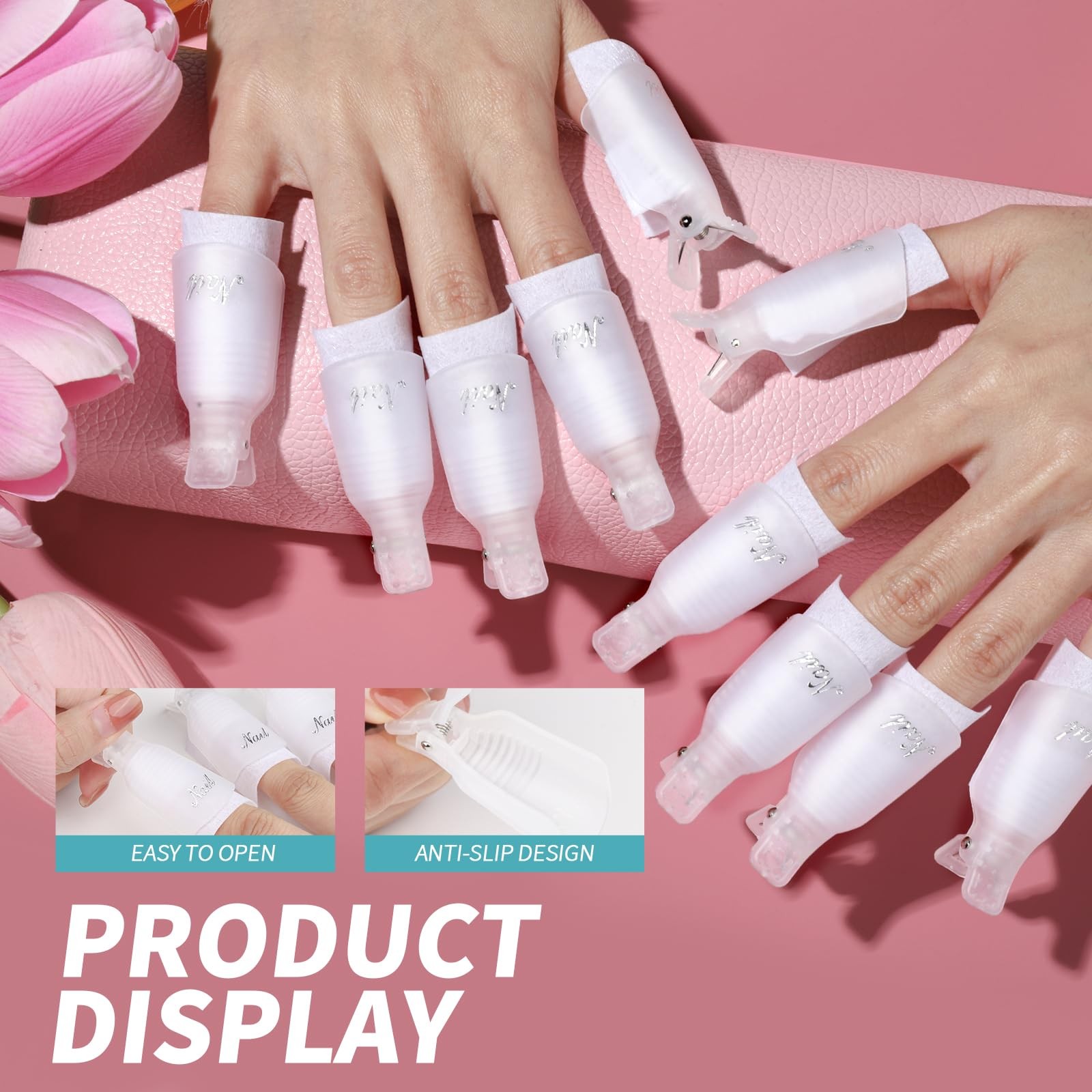 FANDAMEI Nail Polish Gel Remover Tools Kit, 10 Pcs 516 Piece Set, B-Clear