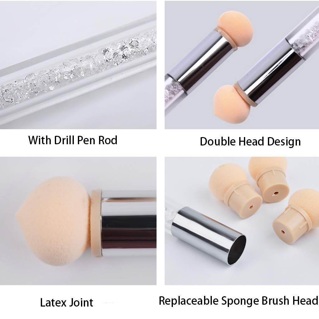 3 Pc Ombre Nail Brush Set Double Head Sponge Pen Nail Gradient Manicure Tools