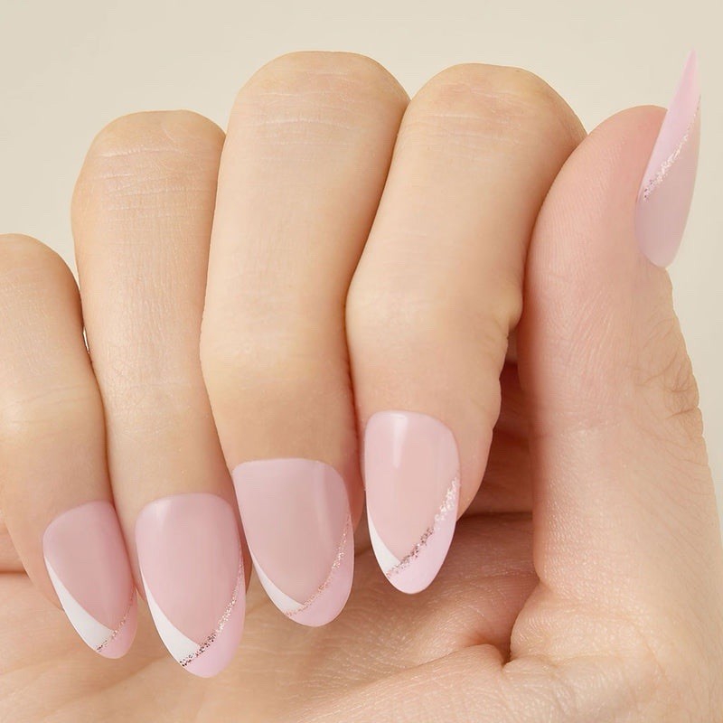 New Kleo Kolor Press-On Gel Nails – Etiole de Ballet – Long Almond French