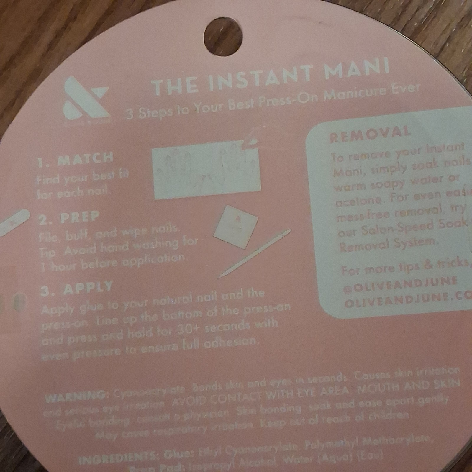 Olive & June Instant Mani Press-On Nails ~ 42PCS Oval Medium Pink Goldfish