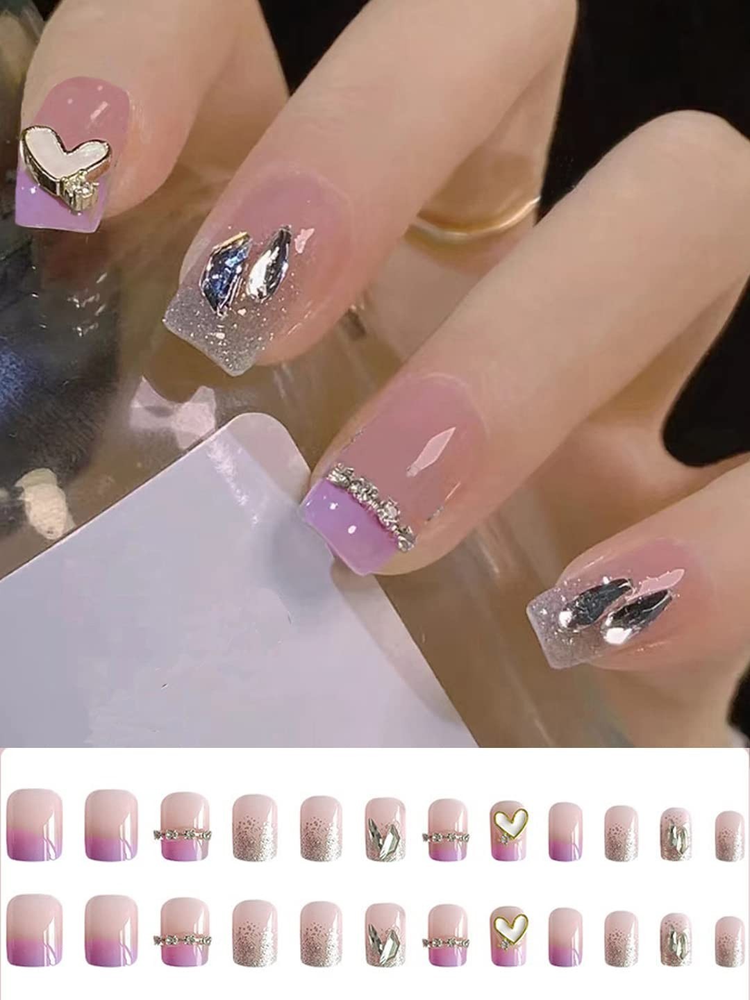 Secret Lives Premium Press on Nails Translucent Reusable Artifical Fake Nails