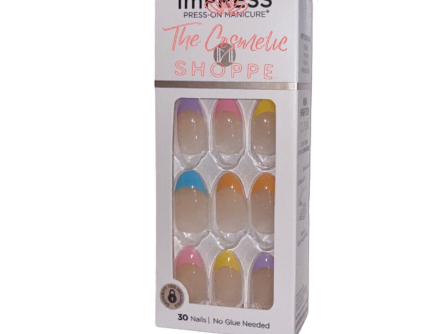 imPRESS Press on Manicure Medium Length Almond Colorful French Manicure Nails x1