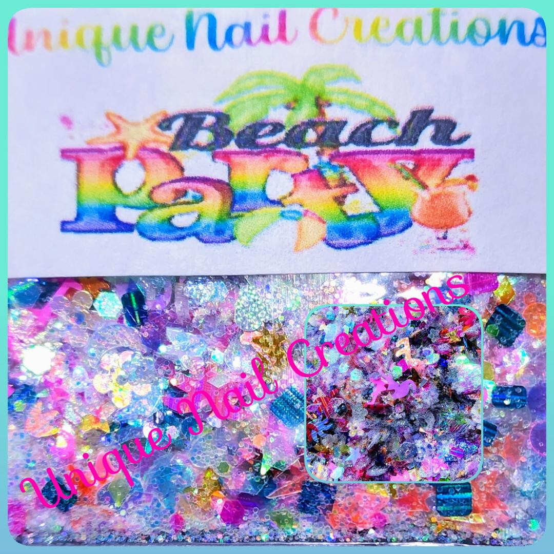 Limited Edition Glitter Mix~BEACH PARTY~Nail Art/Body Glitter/festival/Slime