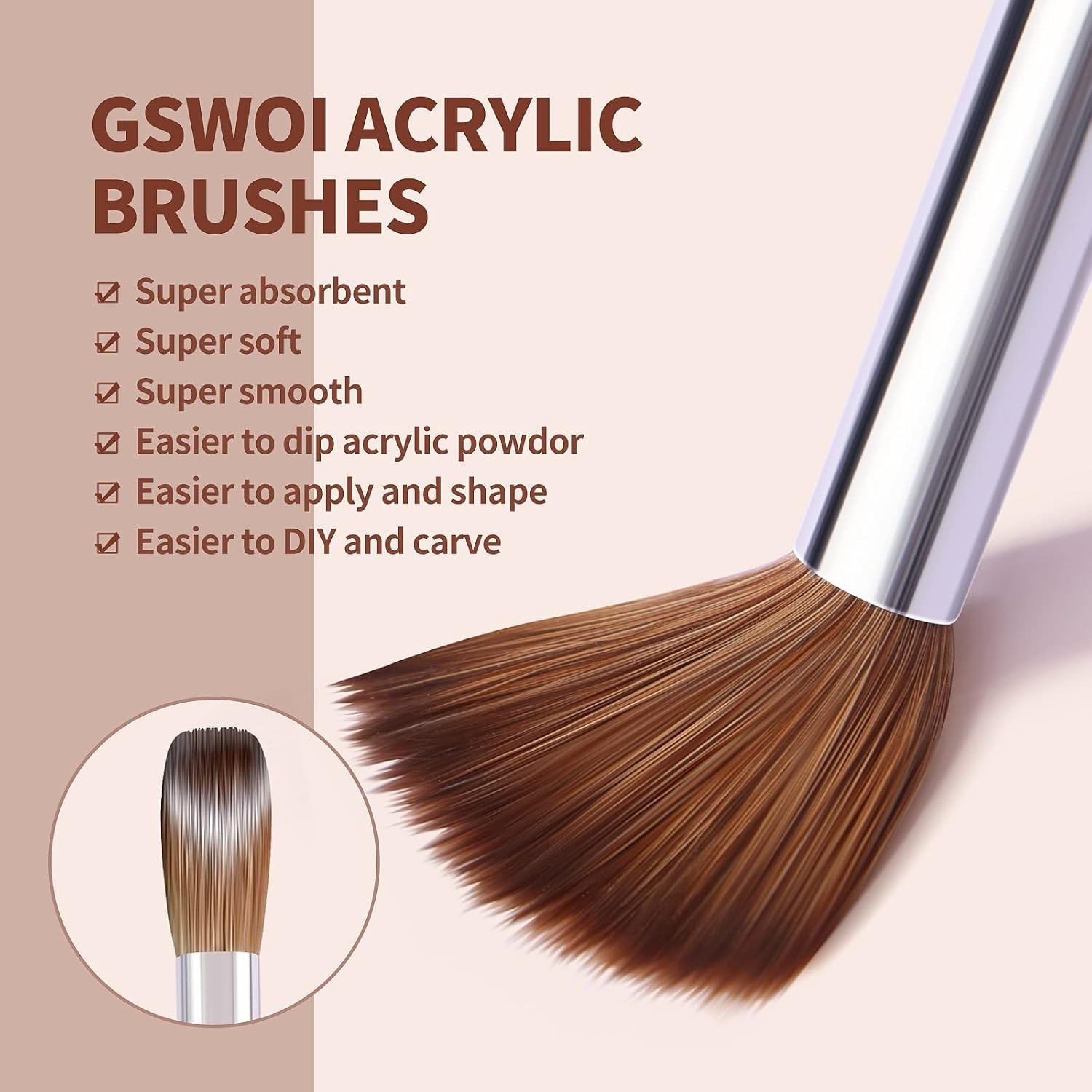 Kolinsky Acrylic Nail Brush #20 Wooden Handle