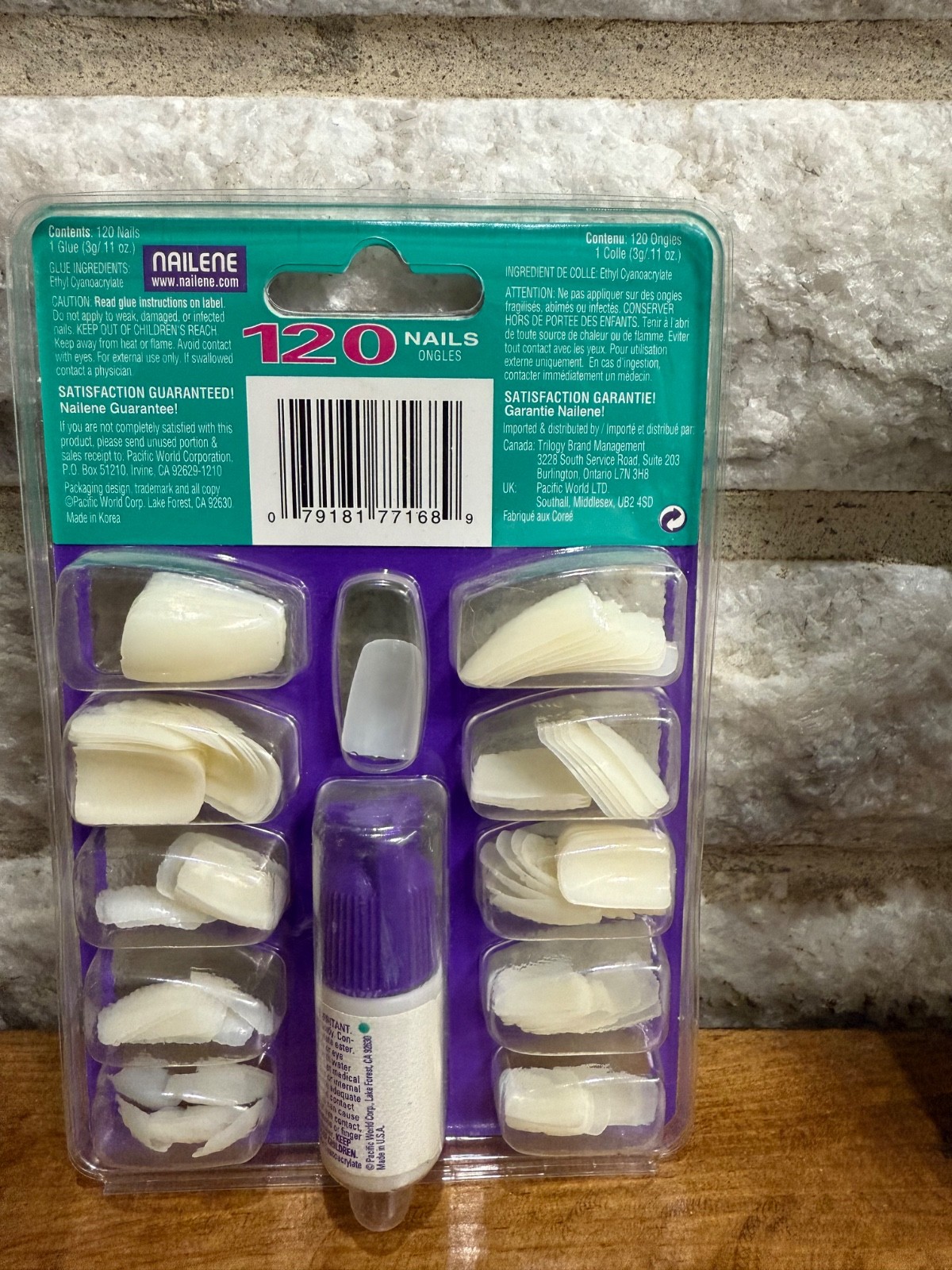 8 Packs Of 120 Nailene Glue-On French Tips Natural Curve Nail Kits 960 Nails NEW