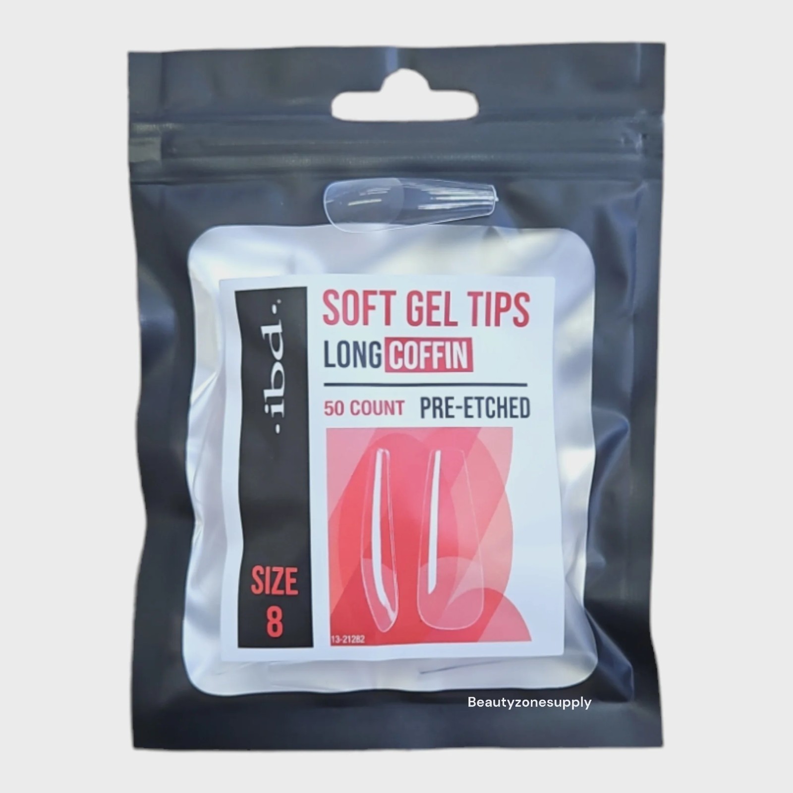 ibd Soft Gel Tips Refill Long Coffin 50ct #8 (3 Pack)