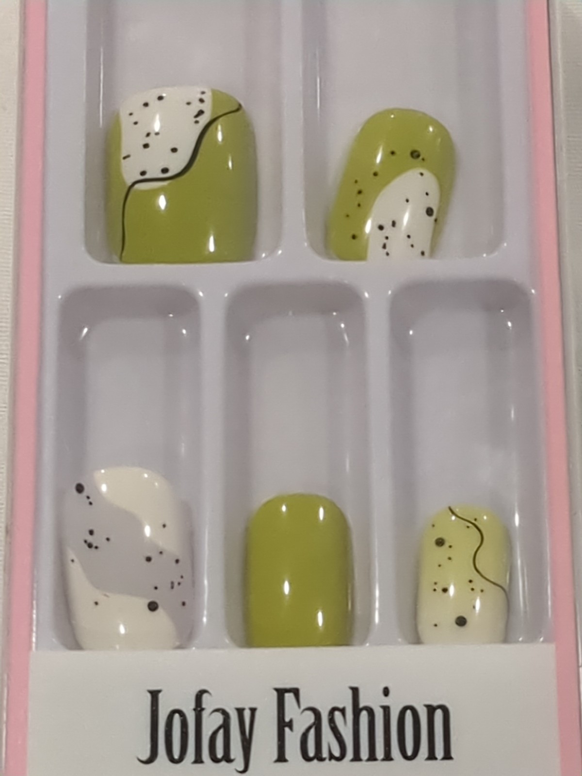 Jofay Fashion Green Design Press On Nails 24 PCs -Lot Of 4- New In Box