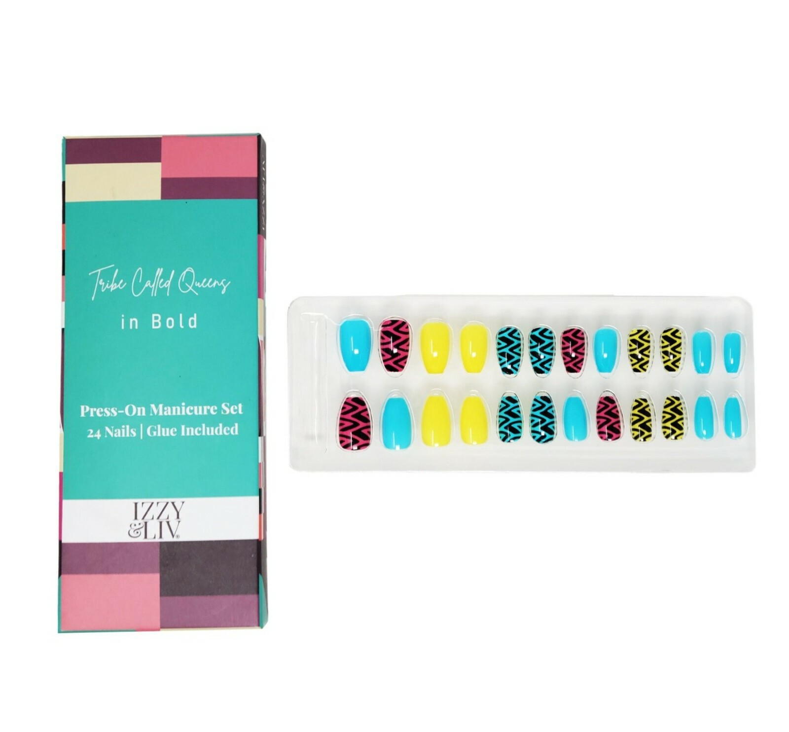 Izzy & Liv Tribe Called Queens In Bold Press On Manicure Set – 24 nails + glue
