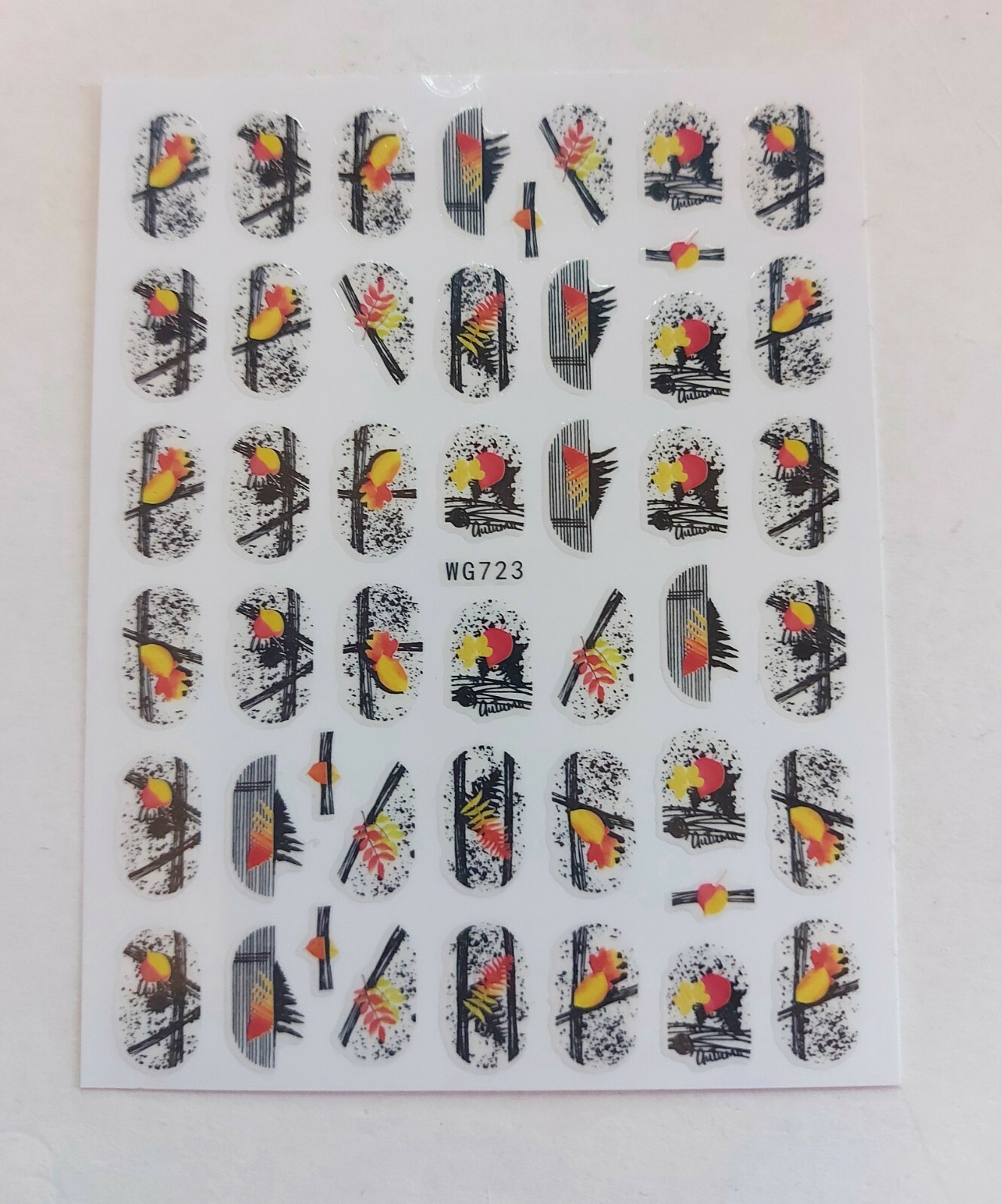 Nail art stickers, self adhesive, ‘Autumn’ WG723 1pc